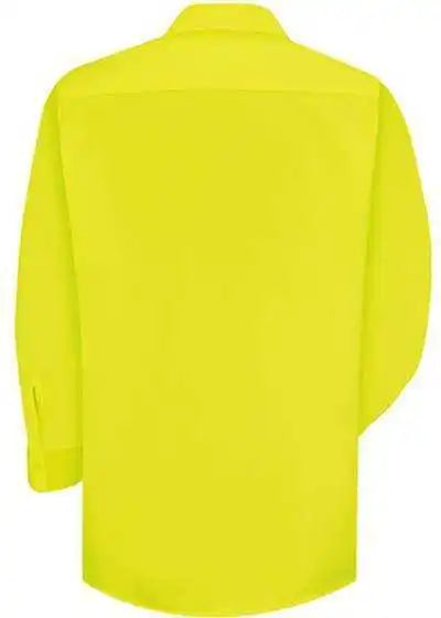 Red Kap Ss14l Enhanced Visibility Long Sleeve Work Shirt Sizes - Fluorescent Yellow