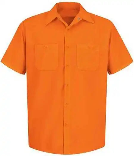 Red Kap Ss24 Enhanced Visibility Short Sleeve Work Shirt For. Orange