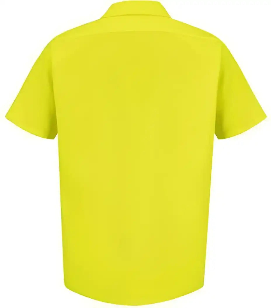 Red Kap Ss24 Enhanced Visibility Short Sleeve Work Shirt - Yellow Green
