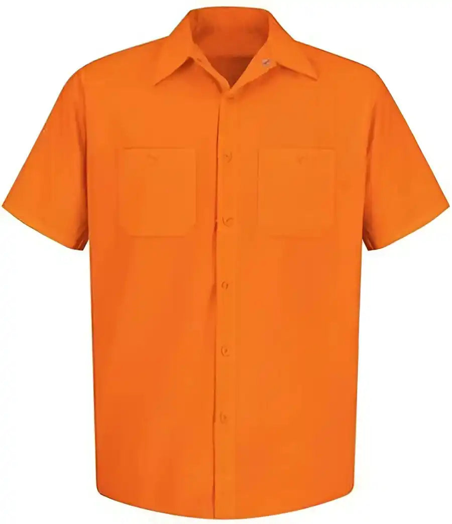 Red Kap Ss24l Enhanced Visibility Short Sleeve Work Shirt Tall Sizes For. Orange