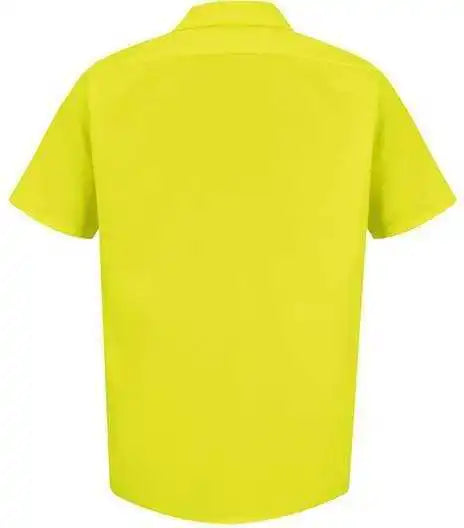 Red Kap Ss24l Enhanced Visibility Short Sleeve Work Shirt Tall Sizes - Yellow Green