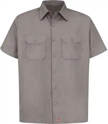 Red Kap St62 Utility Short Sleeve Work Shirt Silver Gray