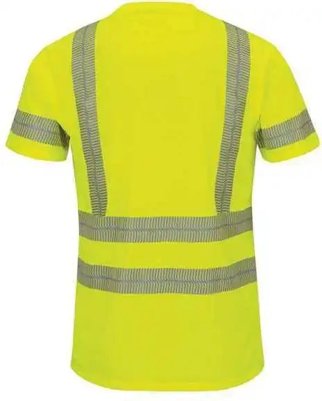 Red Kap Svy4l High Visibility Short Sleeve t Shirt Long Sizes Fluorescent Yellow