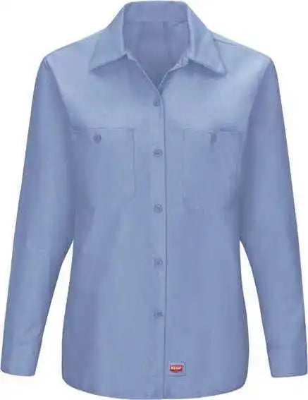 Red Kap Sx11 Women’s Long Sleeve Mimix Work Shirt - Light Blue