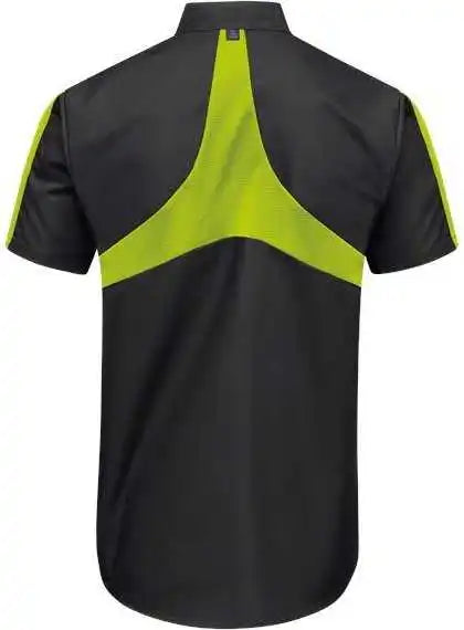 Red Kap Sx46 Mimix Pro + Short Sleeve Work Shirt with Oilblok Black High Vis Yellow