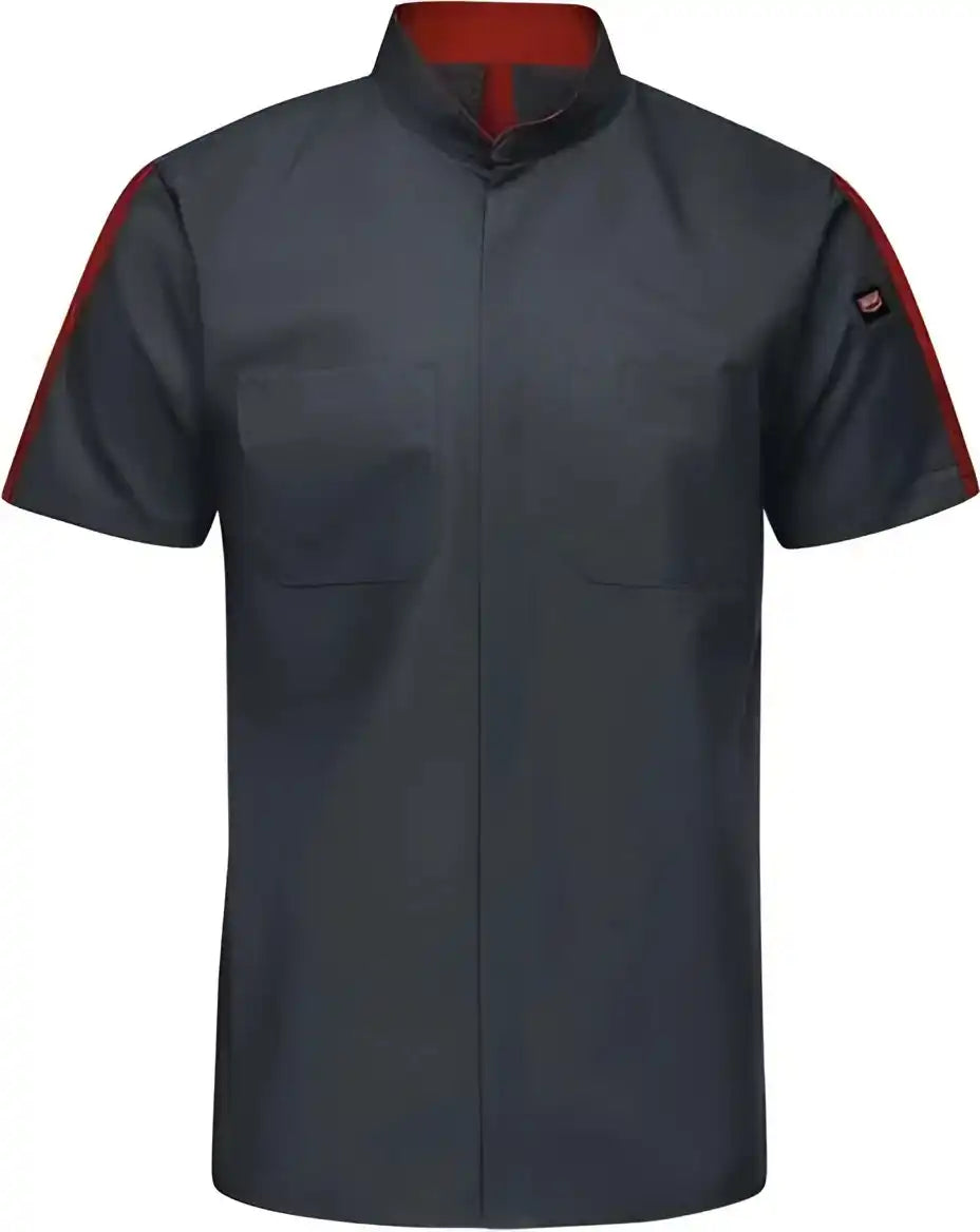 Red Kap Sx46 Mimix Pro + Short Sleeve Work Shirt with Oilblok Charcoal Fireball