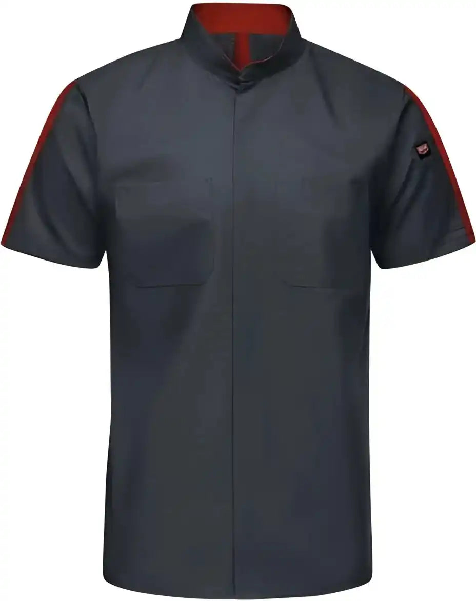 Red Kap Sx46t Mimix Pro + Short Sleeve Work Shirt with Oilblok Tall Sizes Charcoal Fireball