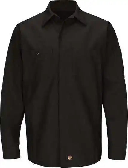 Red Kap Sy10 Long Sleeve Automotive Crew Shirt Black