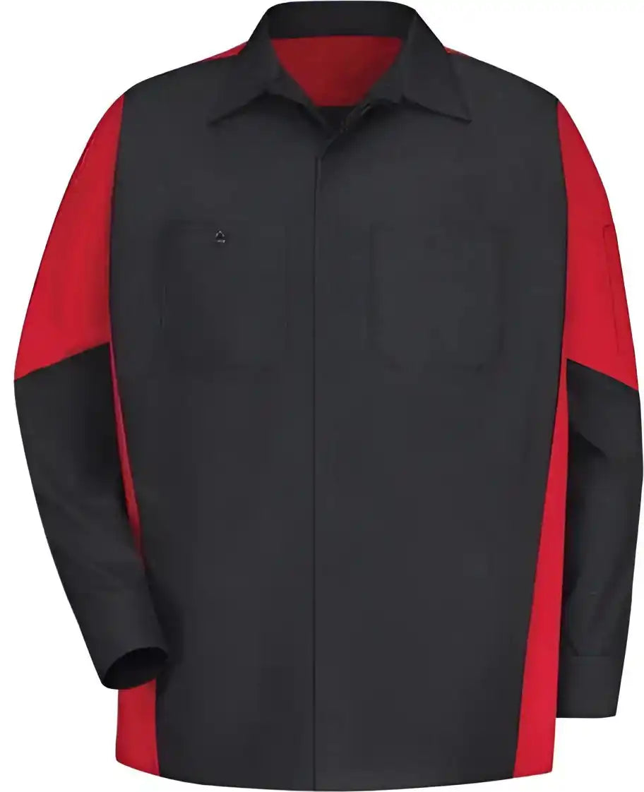 Red Kap Sy10 Long Sleeve Automotive Crew Shirt Black