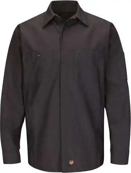 Red Kap Sy10 Long Sleeve Automotive Crew Shirt - Charcoal