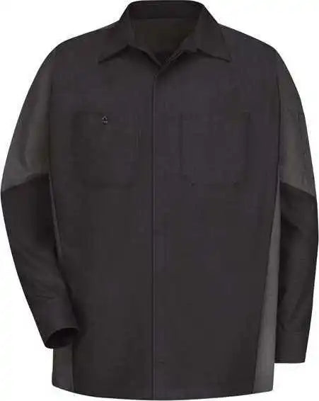 Red Kap Sy10l Long Sleeve Automotive Crew Shirt Sizes Black Charcoal