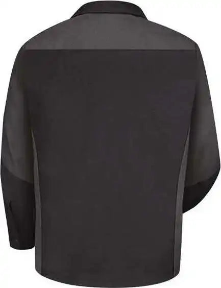Red Kap Sy10l Long Sleeve Automotive Crew Shirt Sizes Black Charcoal
