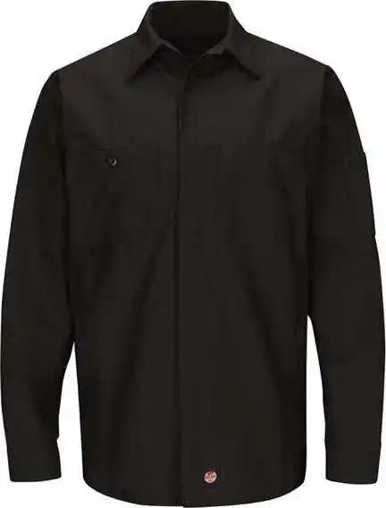 Red Kap Sy10l Long Sleeve Automotive Crew Shirt - Sizes - Black
