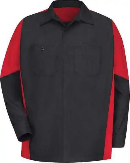 Red Kap Sy10l Long Sleeve Automotive Crew Shirt Sizes Black (long Sizes)