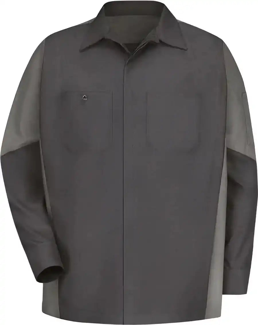 Red Kap Sy10l Long Sleeve Automotive Crew Shirt Sizes Charcoal Gray