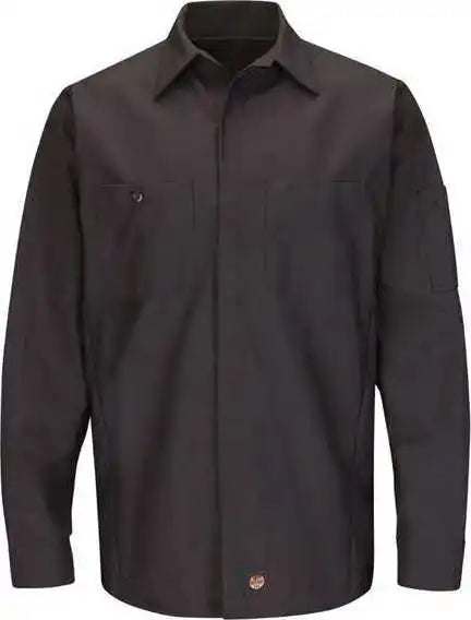 Red Kap Sy10l Long Sleeve Automotive Crew Shirt - Sizes - Charcoal