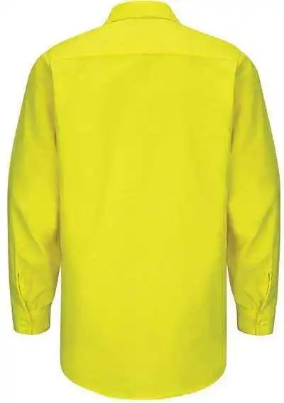 Red Kap Sy14 Enhanced & Hi-visibility Long Sleeve Work Shirt - Fluorescent Yellow