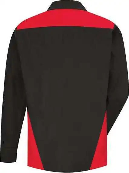Red Kap Sy18l Long Sleeve Tri-color Shop Shirt - Sizes - Black Charcoal