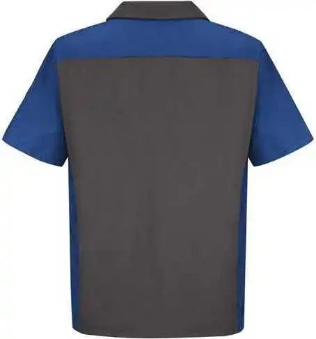 Red Kap Sy20 Short Sleeve Automotive Crew Shirt Charcoal Royal