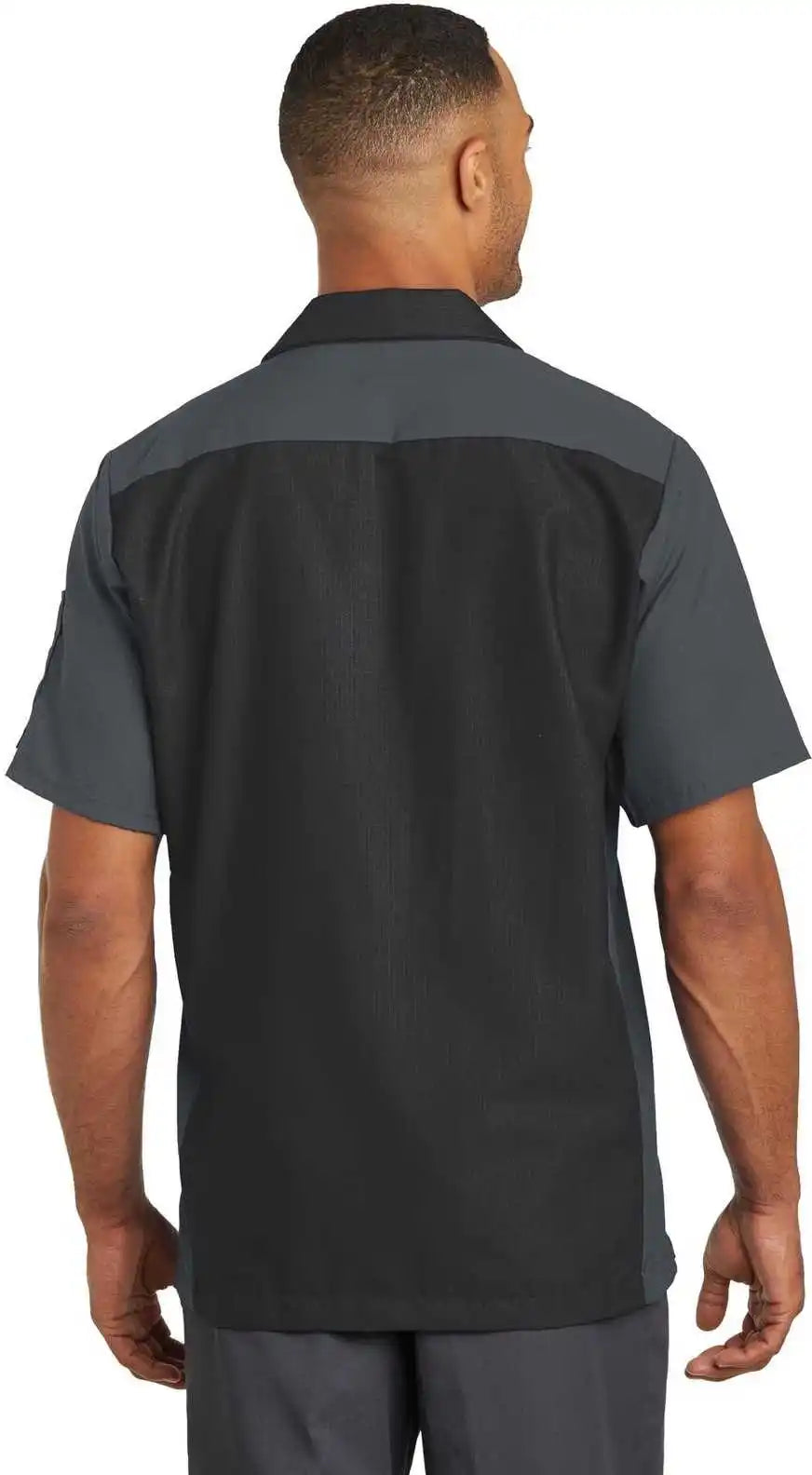 Red Kap Sy20 Short Sleeve Ripstop Crew Shirt Black/ Charcoal
