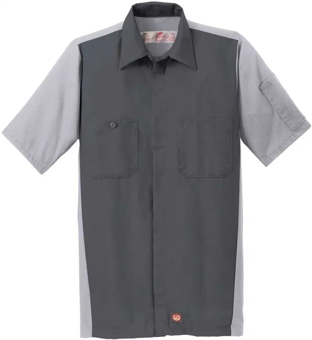 Red Kap Sy20 Short Sleeve Ripstop Crew Shirt Charcoal/ Light Gray