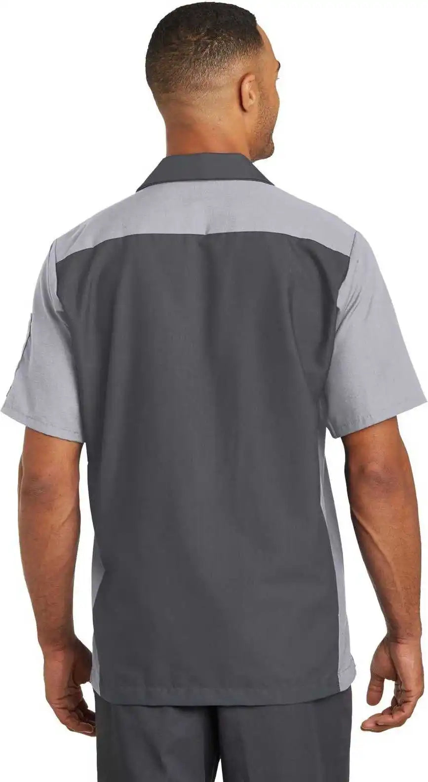Red Kap Sy20 Short Sleeve Ripstop Crew Shirt Charcoal/ Light Gray