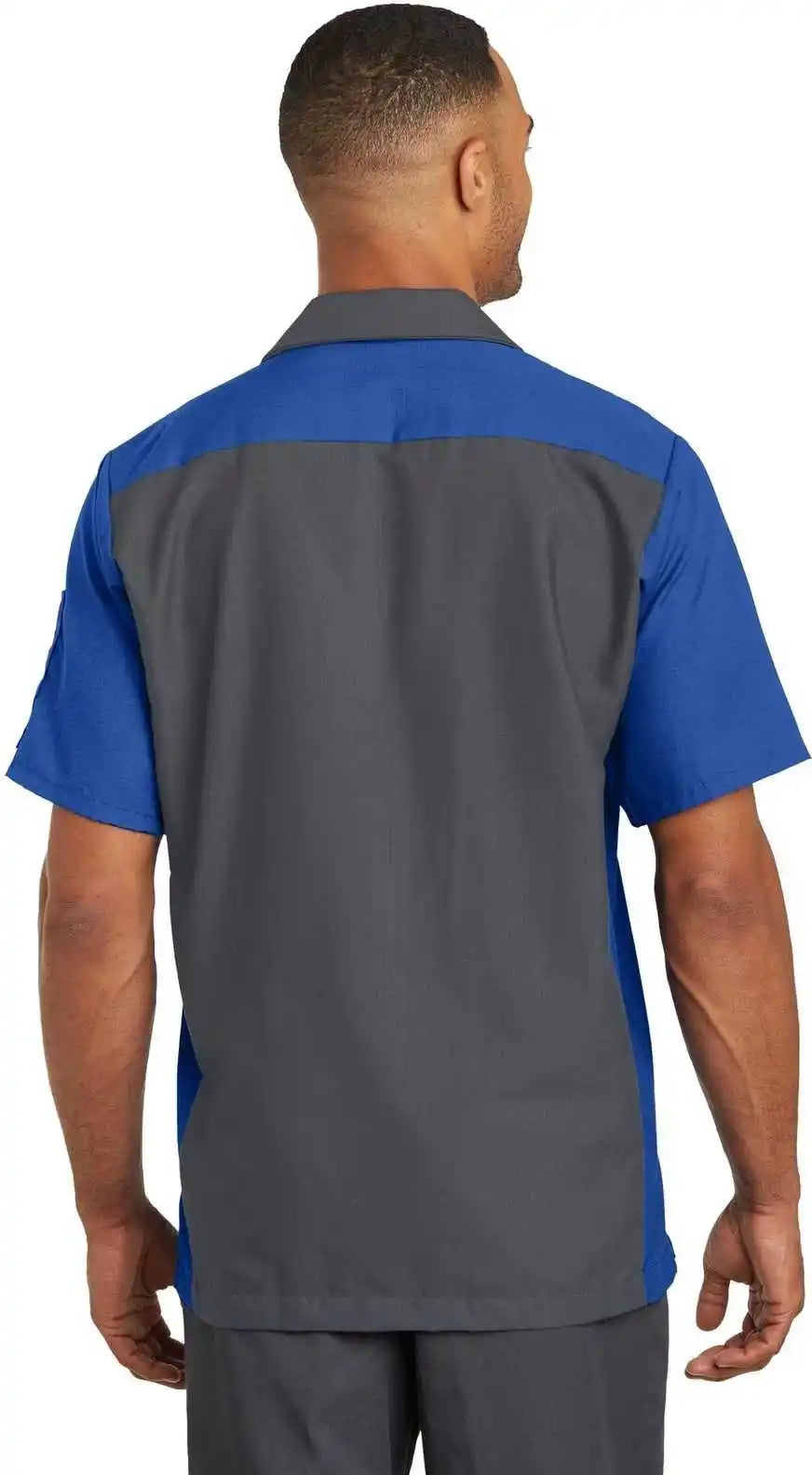 Red Kap Sy20 Short Sleeve Ripstop Crew Shirt Charcoal/ Royal