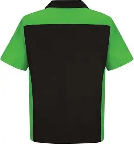Red Kap Sy20l Short Sleeve Automotive Crew Shirt Long Sizes Black Lime