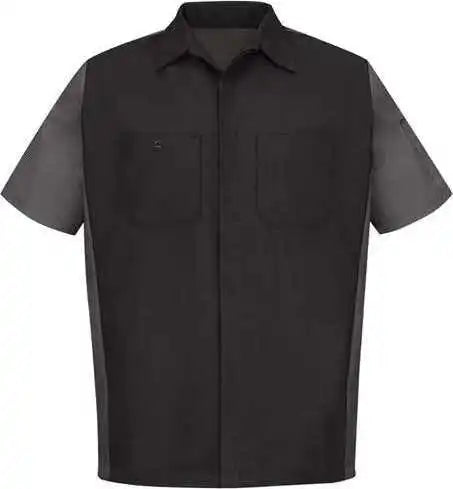 Red Kap Sy20l Short Sleeve Automotive Crew Shirt Long Sizes Black Charcoal