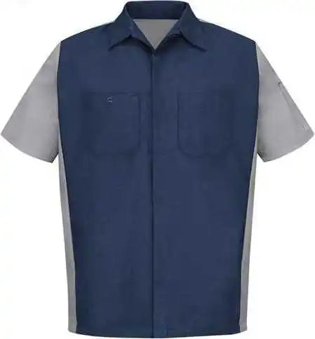 Red Kap Sy20l Short Sleeve Automotive Crew Shirt Long Sizes Navy Gray