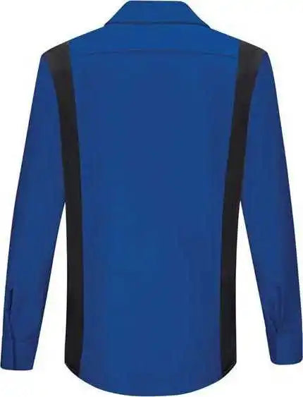 Red Kap Sy31 Women’s Performance Plus Long Sleeve Shop Shirt with Oilblok Technology Royal Blue Black