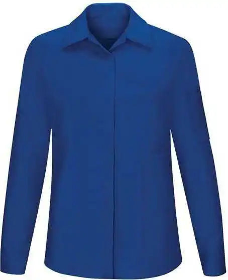 Red Kap Sy31 Women’s Performance Plus Long Sleeve Shop Shirt with Oilblok Technology Royal Blue Black