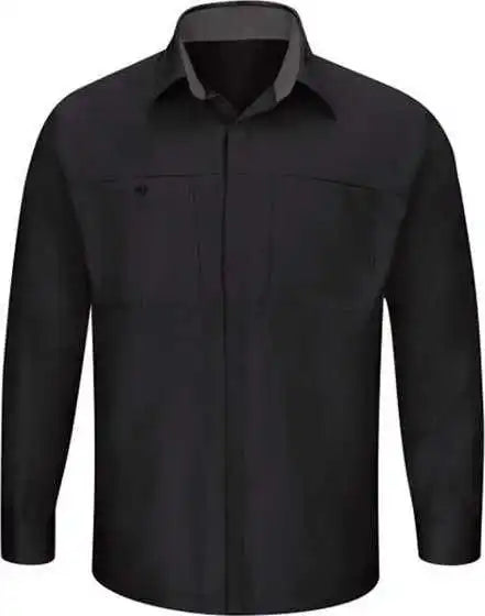 Red Kap Sy32 Performance Plus Long Sleeve Shirt with Oilblok Technology Black Charcoal