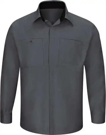Red Kap Sy32l Performance Plus Long Sleeve Shirt with Oilblok Technology Sizes Charcoal Black
