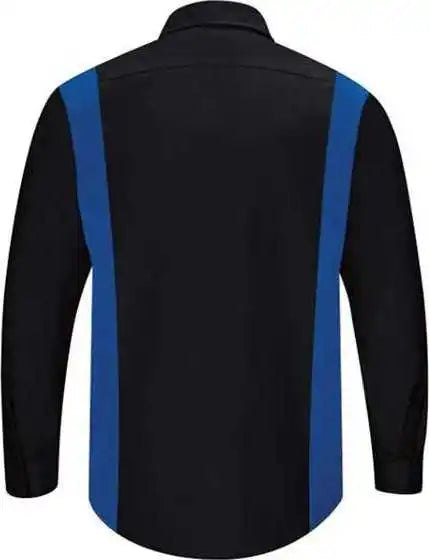 Red Kap Sy32l Performance Plus Long Sleeve Shirt with Oilblok Technology - Sizes - Black Royal Blue