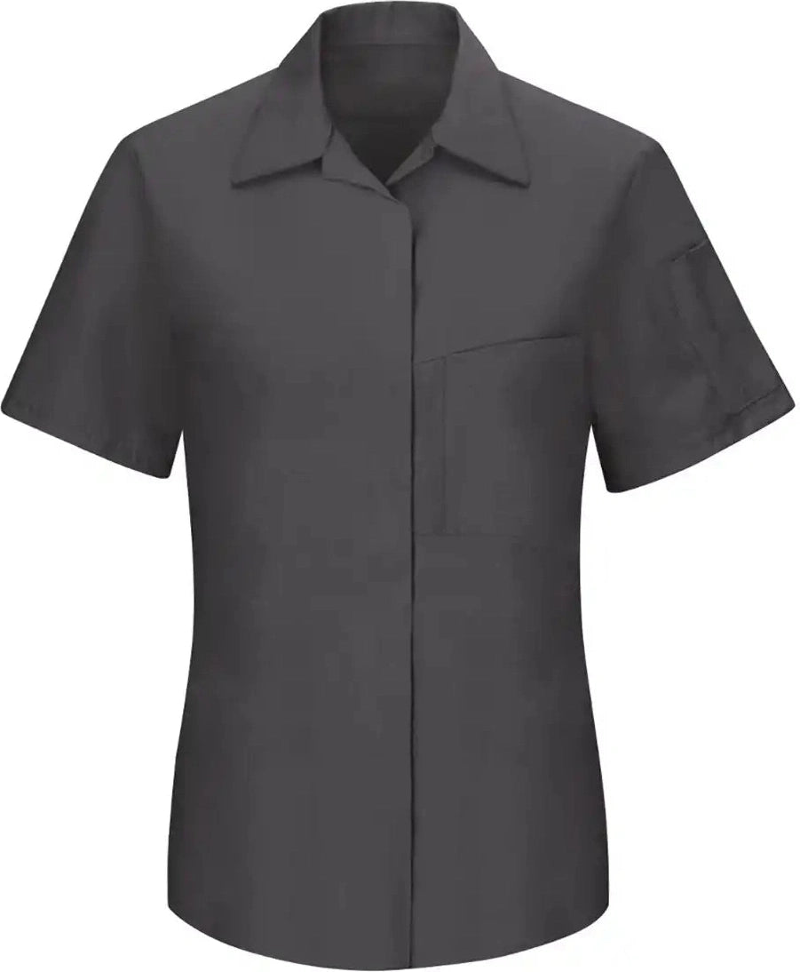 Red Kap Sy41 Women’s Performance Plus Short Sleeve Shop Shirt with Oilblok Technology - Charcoal Yellow - Charcoal/ / Xs