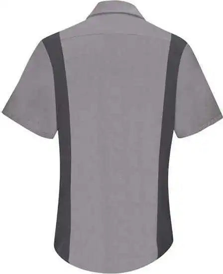 Red Kap Sy41 Women’s Performance Plus Short Sleeve Shop Shirt with Oilblok Technology Light Gray Charcoal