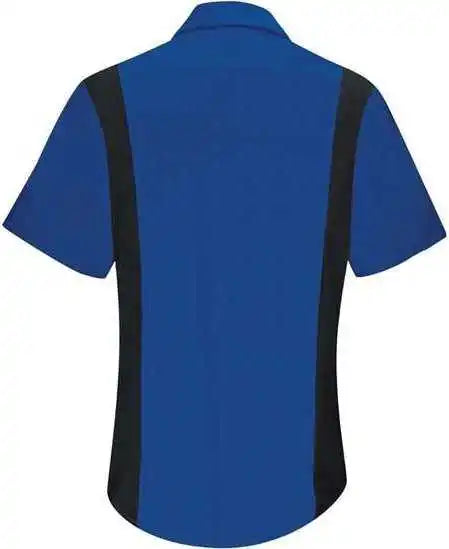 Red Kap Sy41 Women’s Performance Plus Short Sleeve Shop Shirt with Oilblok Technology Royal Blue Black
