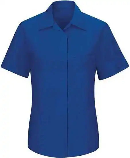 Red Kap Sy41 Women’s Performance Plus Short Sleeve Shop Shirt with Oilblok Technology Royal Blue Black
