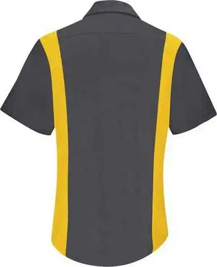 Red Kap Sy41 Women’s Performance Plus Short Sleeve Shop Shirt with Oilblok Technology Charcoal Yellow