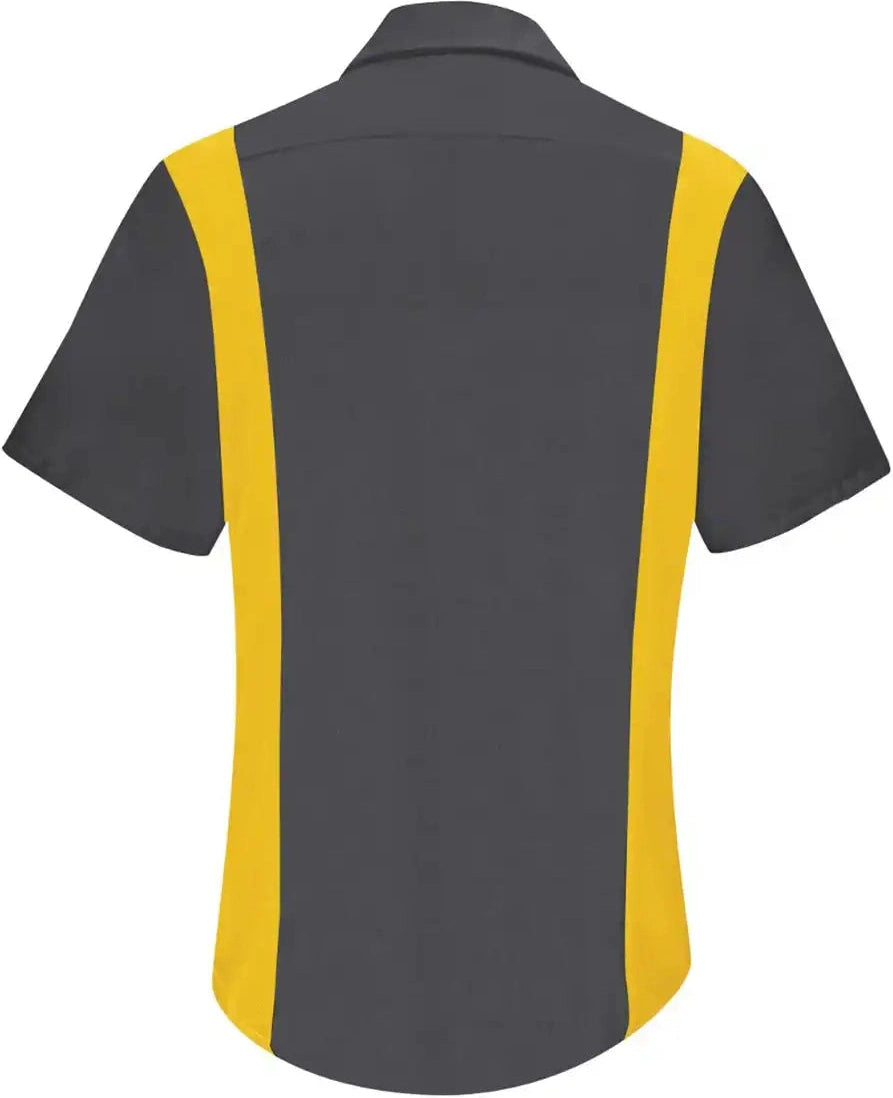 Red Kap Sy41 Women’s Performance Plus Short Sleeve Shop Shirt with Oilblok Technology - Charcoal Yellow - Charcoal/ / Xs
