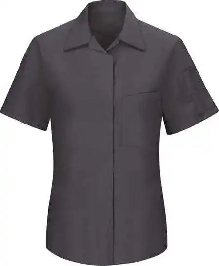 Red Kap Sy41 Women’s Performance Plus Short Sleeve Shop Shirt with Oilblok Technology Charcoal Yellow