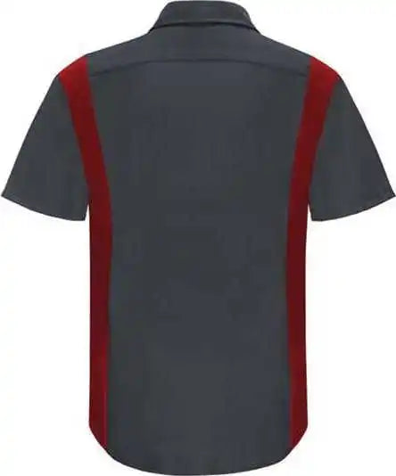 Red Kap Sy42 Performance Plus Short Sleeve Shirt with Oilblok Technology Charcoal Fireball