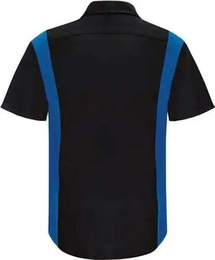 Red Kap Sy42 Performance Plus Short Sleeve Shirt with Oilblok Technology - Black Royal Blue