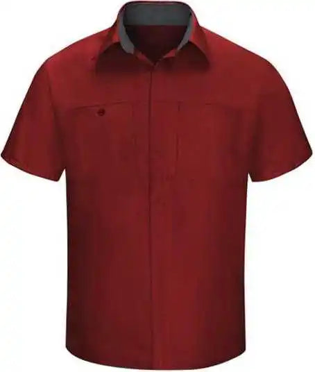 Red Kap Sy42l Performance Plus Short Sleeve Shop Shirt with Oilblok Technology - Long Sizes - Fireball Charcoal