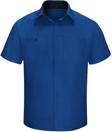 Red Kap Sy42l Performance Plus Short Sleeve Shop Shirt with Oilblok Technology Long Sizes Royal Blue Black