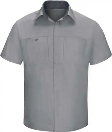 Red Kap Sy42l Performance Plus Short Sleeve Shop Shirt with Oilblok Technology Long Sizes Light Gray Charcoal