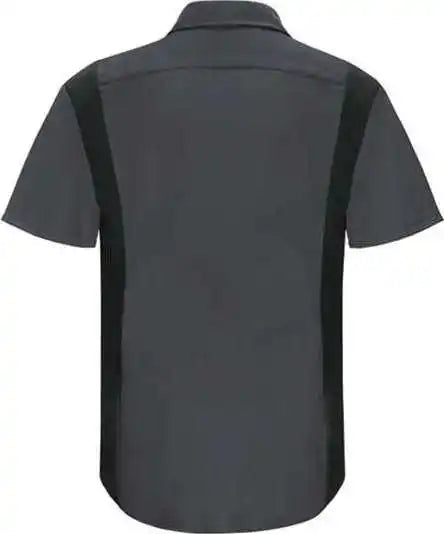 Red Kap Sy42l Performance Plus Short Sleeve Shop Shirt with Oilblok Technology Long Sizes Charcoal Black