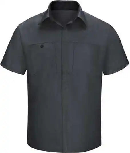 Red Kap Sy42l Performance Plus Short Sleeve Shop Shirt with Oilblok Technology Long Sizes Charcoal Black