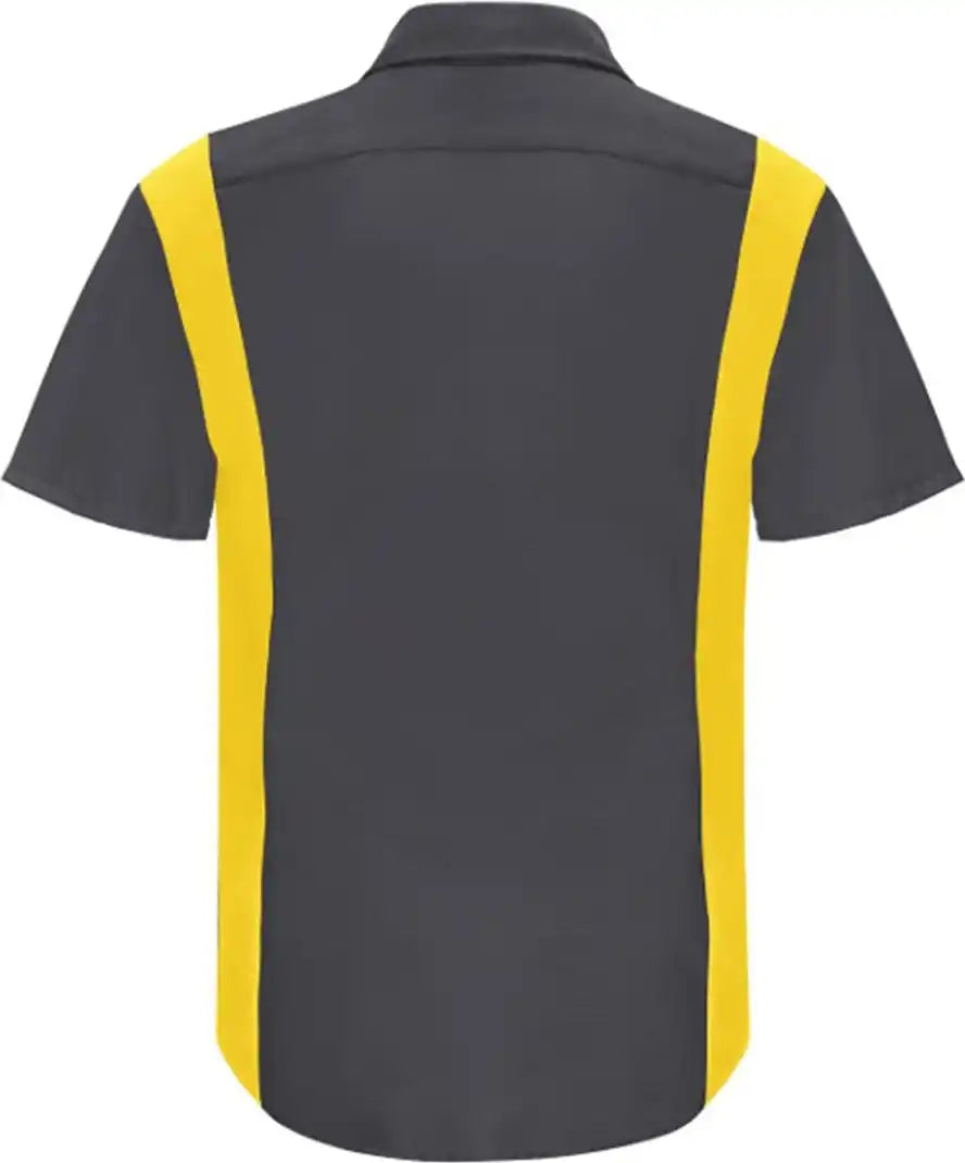 Red Kap Sy42t Performance Plus Short Sleeve Shirt with Oilblok Technology - Tall Sizes - Charcoal Yellow